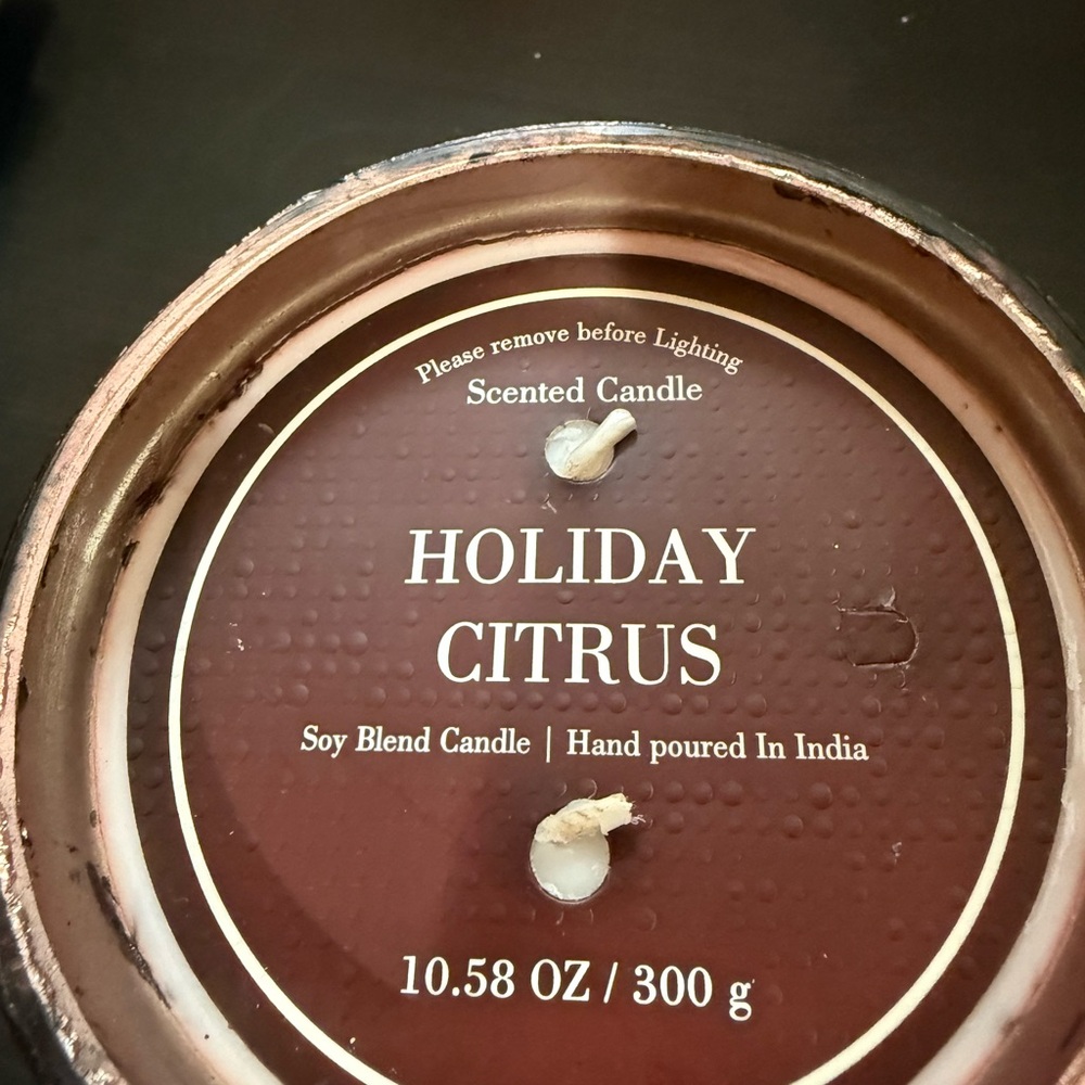 Holiday Citrus Scented Candle Poured India